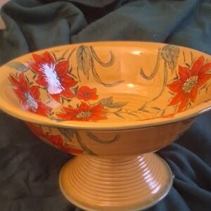 T.J.Maxx Yellow Floral Pedestal Bowl